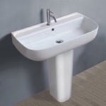 CeraStyle 078700U-PED Rectangular White Ceramic Pedestal Sink
